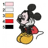Sad Mickey Mouse Embroidery Design